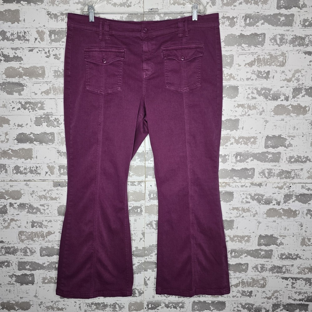 American Eagle Pants Womens 20 Regular Purple Low Rise Relaxed Flare Leg Boho